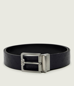 Emporio Armani Skórzany dwustronny pasek TONGUE