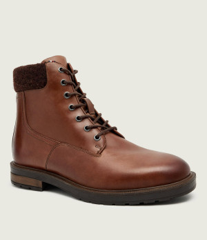 Tommy Hilfiger Skórzane buty wysokie | shearling