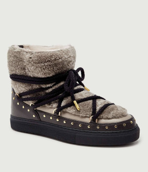 INUIKII Śniegowce Curly Rock | skóra | wełna | shearling