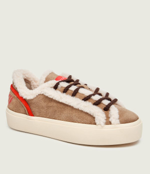 INUIKII Ocieplane sneakersy Lila Lace-Up | zamsz | shearling | z dodatkiem wełny