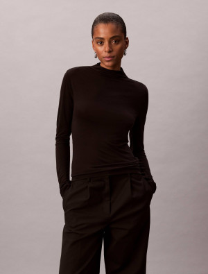 Calvin Klein Półgolf | Slim Fit | z dodatkiem wełny