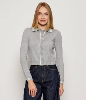 Guess Jeans Kardigan | Cropped Fit | z dodatkiem wełny