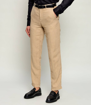 Karl Lagerfeld Lniane spodnie chino Kl-Chase | Regular Fit