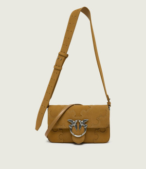 Pinko Torebka na ramię LOVE ONE SLOUCHY MINI | zamsz