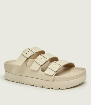 Birkenstock Skórzane klapki Florida III Flex Platform | Birkenstock x Papillio | narrow fit