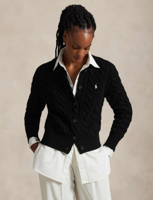 POLO RALPH LAUREN Wełniany kardigan | Slim Fit | z dodatkiem kaszmiru