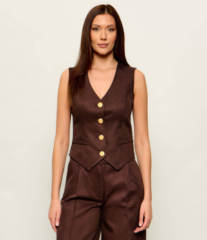 Marciano Guess Kamizelka Jane | Slim Fit | z dodatkiem lnu