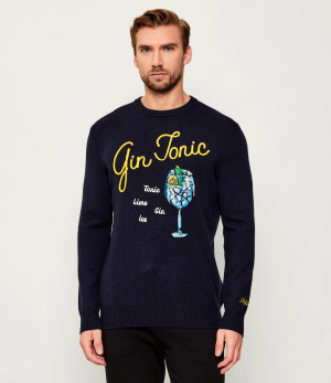 ST.Barth Sweter Heron DRINK GIN | Regular Fit | z dodatkiem wełny i kaszmiru