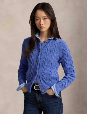 POLO RALPH LAUREN Wełniany kardigan | Slim Fit | z dodatkiem kaszmiru