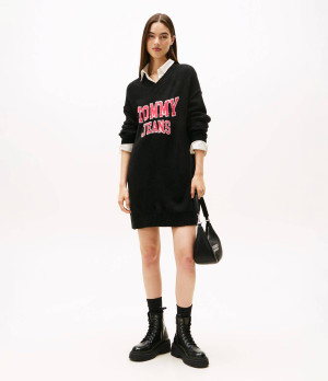 Tommy Jeans Sukienka VARSITY | z dodatkiem wełny