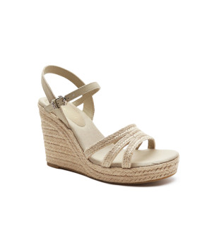 Tommy Hilfiger Koturny ESSENTIAL BASIC WEDGE SANDAL | z dodatkiem skóry