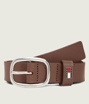 Tommy Jeans Skórzany pasek OVAL 3.0