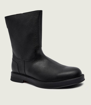 HUGO Skórzane buty wysokie Lenner_boot_grlt