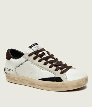 Crime London Skórzane sneakersy Distressed | zamsz