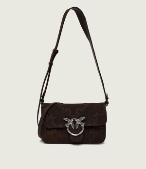 Pinko Torebka na ramię LOVE ONE SLOUCHY MINI | zamsz