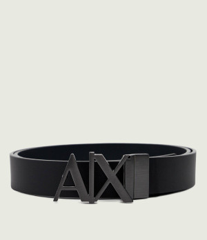 Armani Exchange Skórzany dwustronny pasek