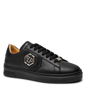 Philipp Plein Skórzane sneakersy Strass Hexagon