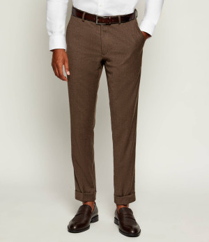 Oscar Jacobson Wełniane spodnie | Slim Fit