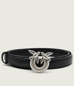 Pinko Skórzany pasek H2 STRASS BUCKLE