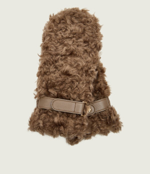 BOSS BLACK Skórzane rękawiczki Yosie-F-SH | z dodatkiem wełny | shearling