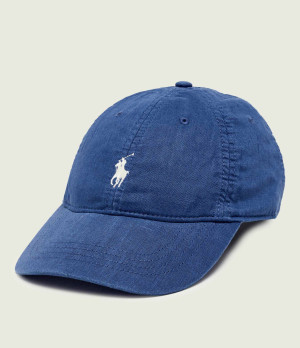 POLO RALPH LAUREN Lniana bejsbolówka | z dodatkiem skóry