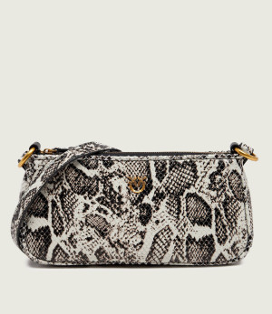 Pinko Skórzana torebka na ramię Half Moon Horizontal Mini