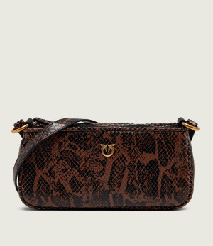 Pinko Skórzana torebka na ramię Half Moon Horizontal Mini