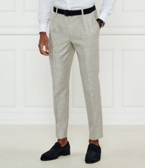 BOSS BLACK Spodnie C-Perin-PL-25 | Relaxed fit | z dodatkiem lnu