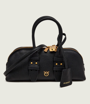 Pinko Skórzany kuferek Bowling Bag Horizontal