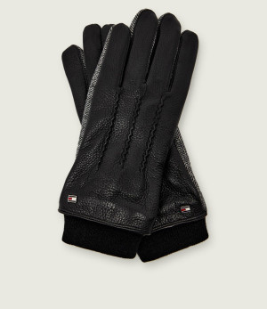 Tommy Hilfiger Skórzane rękawiczki | z dodatkiem wełny