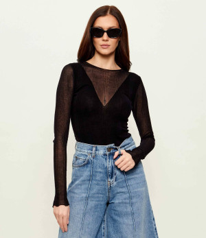 Pinko Wełniane body DISGELO | Slim Fit | z dodatkiem jedwabiu i kaszmiru