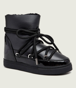 INUIKII Śniegowce Gloss Wedge | skóra