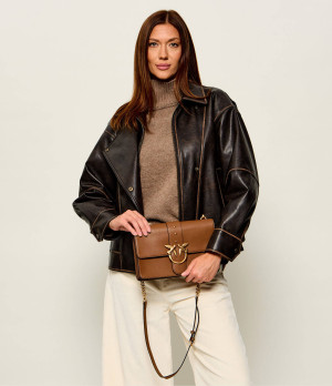Pinko Skórzana listonoszka Love One Classic