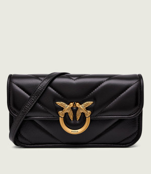 Pinko Skórzana torebka na ramię LOVE BOX