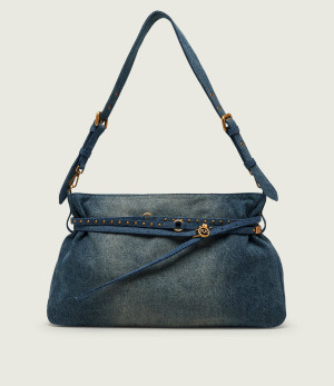 Pinko Jeansowa torebka na ramię BELT BAG BIG