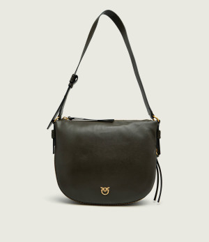 Pinko Skórzana torebka na ramię Zip Around Classic