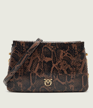 Pinko Skórzana torebka na ramię Triplet Mini Python