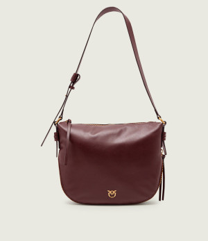 Pinko Skórzana torebka na ramię Zip Around Classic
