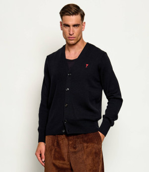 AMI Paris Wełniany kardigan | Slim Fit