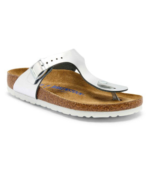 Birkenstock Skórzane japonki Gizeh | narrow fit soft footbed