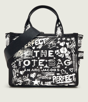 Marc Jacobs Kuferek The Punk Scribble Canvas Small Tote Bag