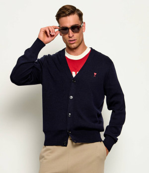 AMI Paris Wełniany kardigan | Slim Fit