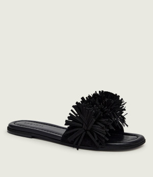 INUIKII Klapki FRINGES FLOWER | zamsz