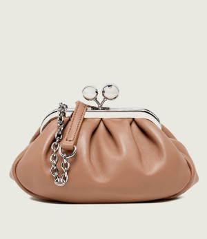 Weekend MaxMara Skórzana torebka na ramię Wkanembi Pasticcino