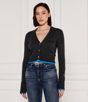 Pinko Wełniany kardigan CHAUSIE | Cropped Fit | z dodatkiem kaszmiru