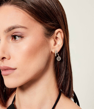 TORY BURCH Kolczyki Miller Pave Triple Hoop