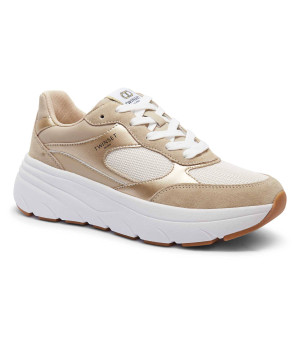 TWINSET Skórzane sneakersy | zamsz