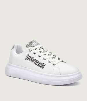Just Cavalli Skórzane sneakersy FONDO URSA DIS. 1