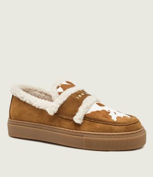 INUIKII Ocieplane loafersy Print | shearling | zamsz