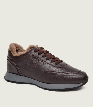 Baldinini Skórzane sneakersy | shearling